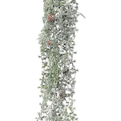 CREATIV green künstliche Pflanze Lärchengirlande, gefrostet, 190 cm