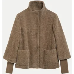 Cape-Jacke mit Fischgratmuster Braun 34