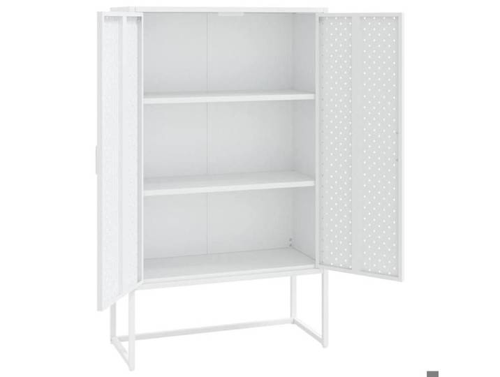 Magnifique Buffet haut Blanc 80x35x135 cm Acier - design polyvalent - pour maison - Blanc 26.84 kg 2026_460605