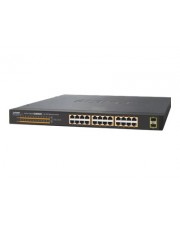 Planet Switch 24 x 10/100/1000 PoE+ + 2 x Gigabit SFP Desktop an Rack montierbar 220 W (GSW-2620HP)