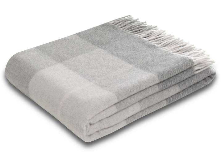 Plaid BIEDERLACK Britta , grau (quito grau), B:130cm L:170cm, Wolle, Wohndecken, Plaid, im Karo-Look, Kuscheldecke