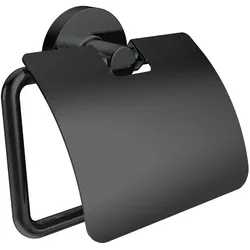 emco round Toilettenpapierhalter, mit Deckel, schwarz, 430013301