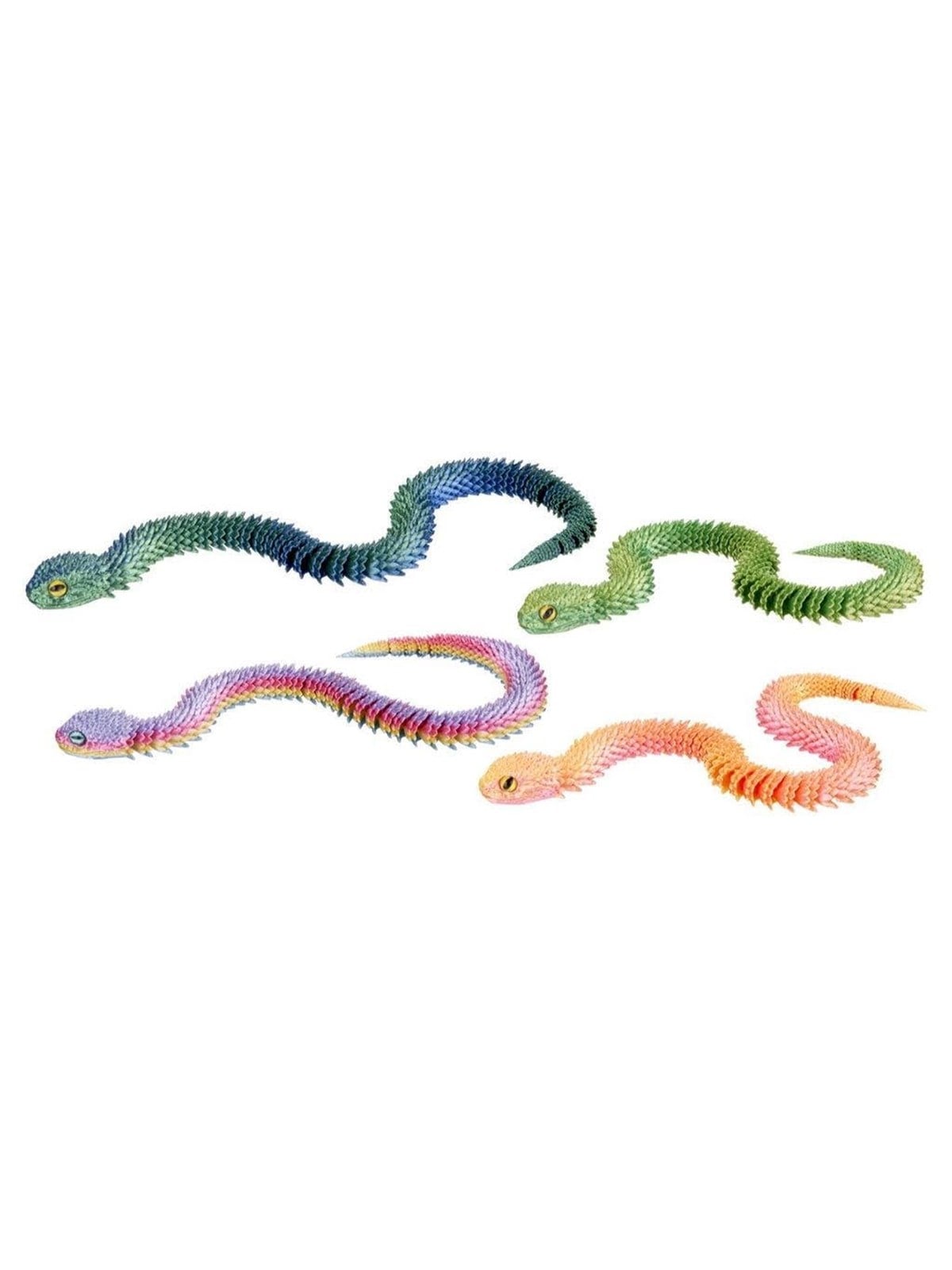 WHL PLA 3D-gedruckte 45CM Schlange 4 sort.
