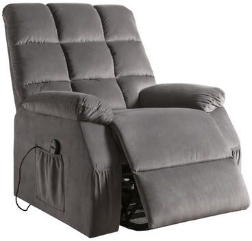 CDecor Livona Grey Power Recliner with Metal Base