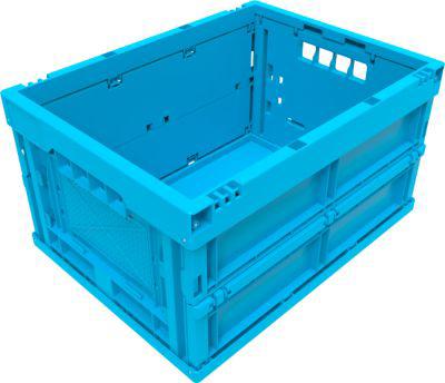 EURO-Maß Faltbox 4322, ohne Deckel, für Lager- und Mehrwegtransport, Inhalt 20,3 Liter, blau