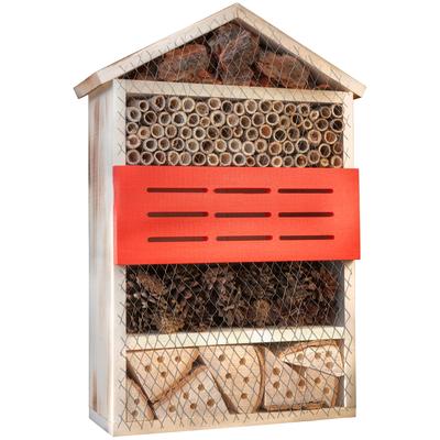 Insektenhotel WINDHAGER "5 Sterne", rot (natur), B:14cm H:50cm T:33cm, Holzwerkstoff, Insektenhotels, Insektenhotel, BxTxH: 14x33x50 cm