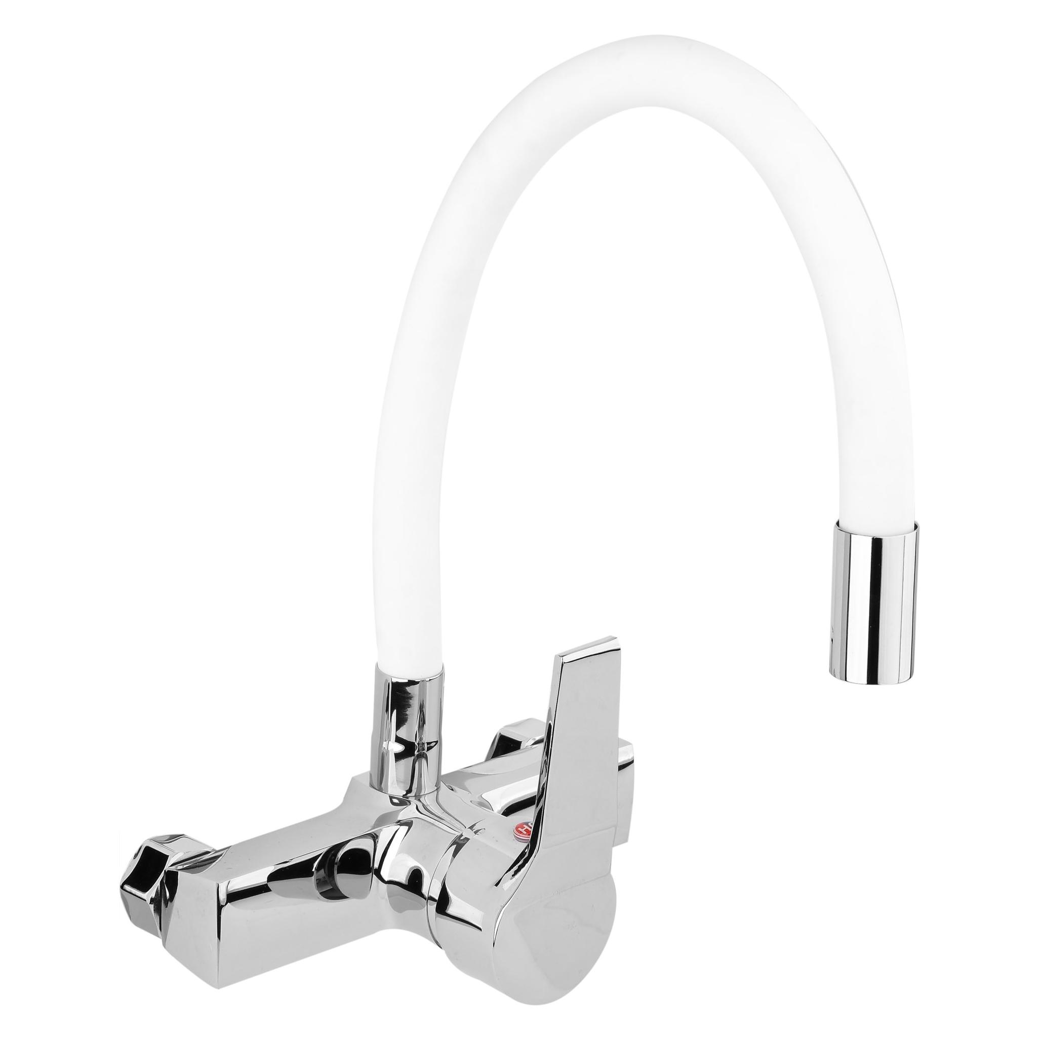 Fala Küchenarmatur, Wandarmatur flexible, weiss (75671)