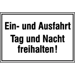SafetyMarking® Hinweisschild "Ein- und Ausfahrt Tag und nach freihalten" 25 x 15 cm
