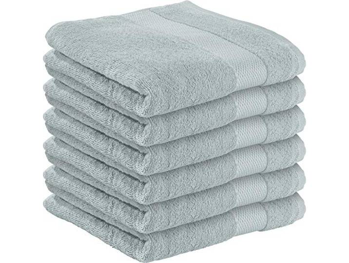 Erwin Müller %Marke% Handtuch 6er-Pack, Serie Sindelfingen, 100% Baumwolle hellgrau Größe 50x100 cm - Kochfest und trocknergeeignet, praktisch durch beidseitige Schlaufen zum Aufhängen