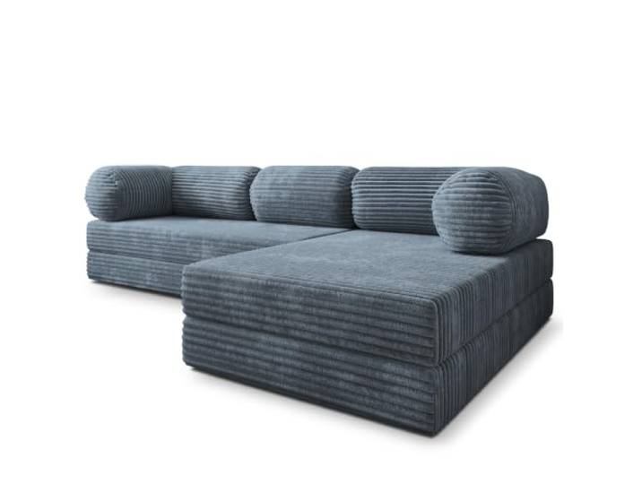 Masseno Schaumstoff-Ecksofas ETERA mit Schlaffunktion, Modulares Schlafsofa aus Schaumstoff, Klappbares Bodensofa, Boneless, Ohne Montage - Grau, TILIA 85