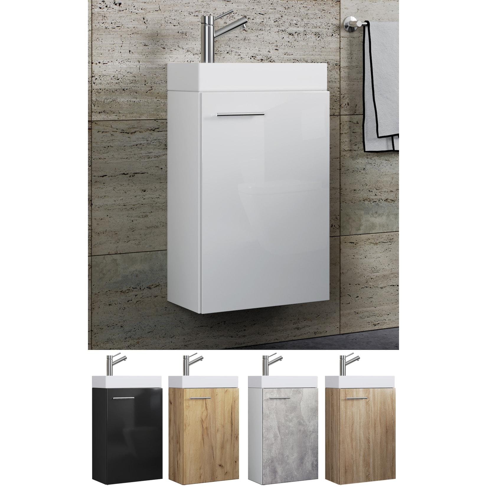 VCM 2-tlg Set Waschplatz für Gäste WC Gästebad Waschtisch Badezimmer Set - Slito