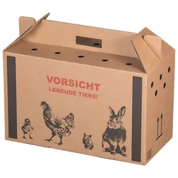 VEPATIM 10x Transportkarton für Kleintiere 480x230x300mm mit Tragegriff Luftlöchern und Automatikboden - Größe M