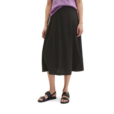 Jerseyrock MARC O'POLO "aus fließendem Soft-Touch-Jersey", Damen, Gr. XS, schwarz, Obermaterial: 68% Viskose, 32% Polyester, unifarben, ausgestellt wadenlang, Röcke
