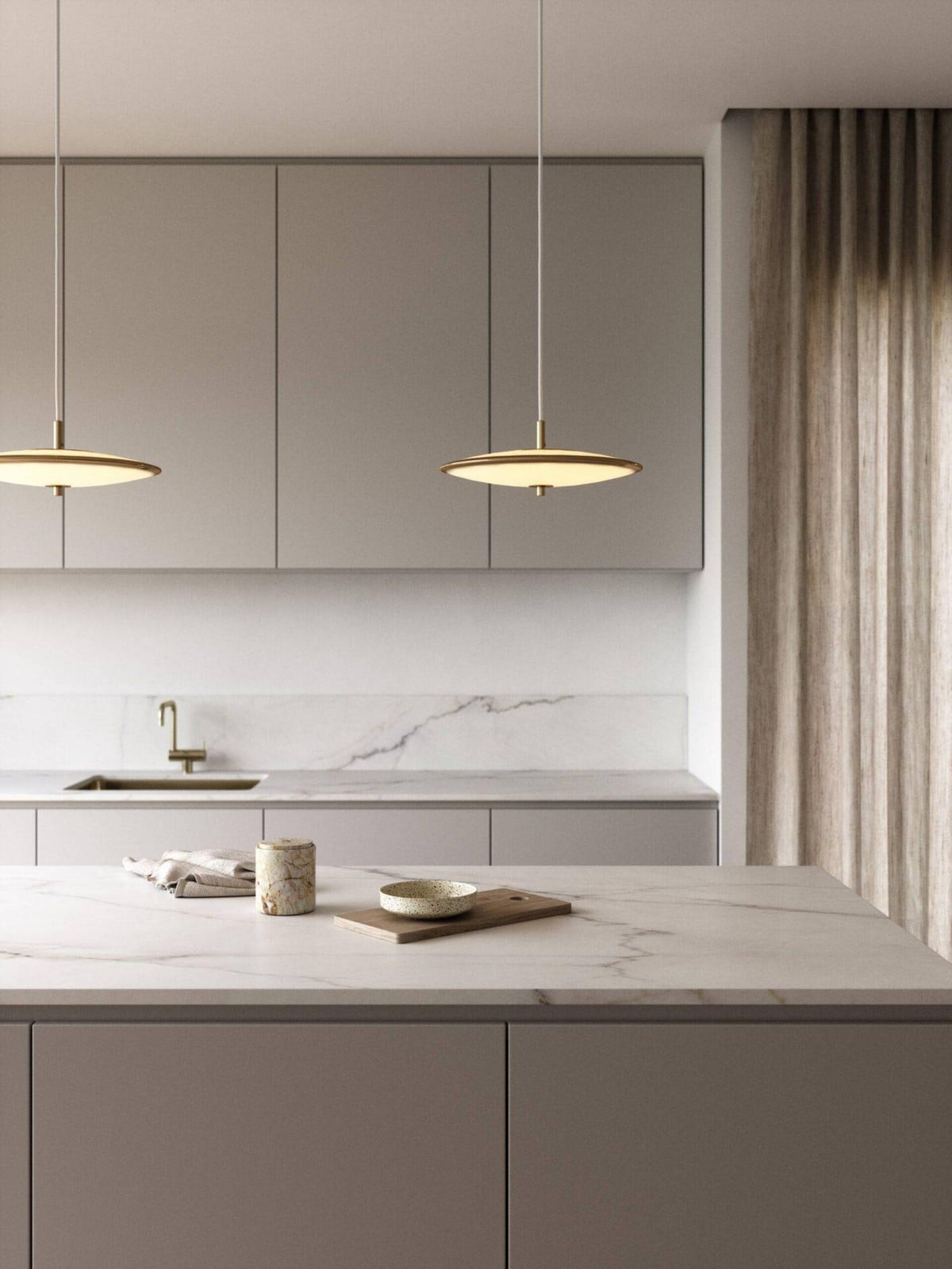 Nordlux Blanche 32 LED hanglamp messing met up-and-down lichteffect