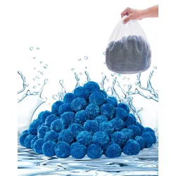 VEVOR Pool-Filterbälle für Sandfilter, 0,71 kg, zum Ersetzen von Pool-Filtersand, blaues Filtermedium aus Polyesterfaser mit Waschbeutel, für Schwimmbecken, Aquarien, Aufstellbecken