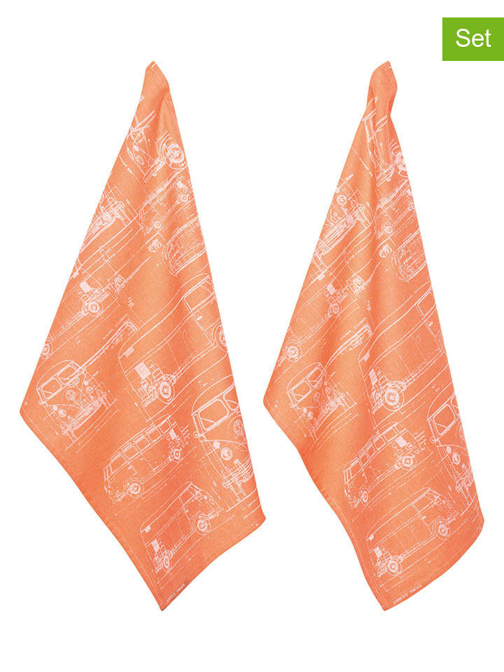 PAD Concept 2er-Set: Geschirrtücher ''Culture'' in Orange - (L)70 x (B)50 cm - onesize