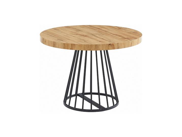Vente-Unique Esstisch - 2 Personen, 4 Personen, 6 Personen, 8 Personen, 10 Personen, 12 Personen - holz - schwarz, naturfarben hell Firela, Naturfarben, Schwarz, Metall, Uni, Oval, 260x76x110 cm, Esszimmer, Esstische