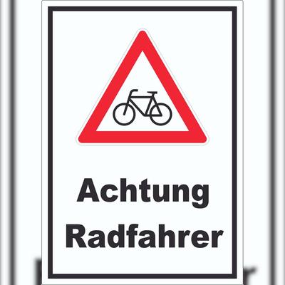 HB-Druck Achtung Radfahrer Fahrräder Aufkleber A9 (37x52mm)