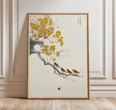 Inspire Picks Frameless Japanese Pine Tree Wall Art Zen Nature Poster Print For Calm Interiors 12 30x40cm No Frame