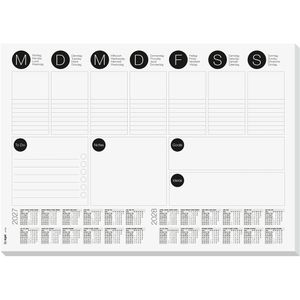 Sigel Schreibunterlage H7506, Wochenplaner, weiß, Papier, liniert, 30 Blatt mit Kalender 42 x 29,7cm