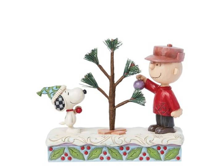 Enesco Peanuts by Jim Shore Snoopy and Charlie Brown Christmas Tree Figurine