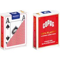 100 Prozent Plastik Poker Jumbo Index Spielkarten, Kartenspiel rot