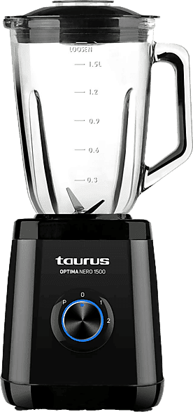 Batidora de vaso - Taurus Optima Nero 1500, 1500 W, 1,5 L, Negro