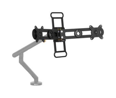 Bakker Elkhuizen Monitorarm BE Universal Crossbar, für 2 Displays 17-35″ höhenverstellbar, um 360° drehbar, schwenkbar, Kabelmanagement, schwarz