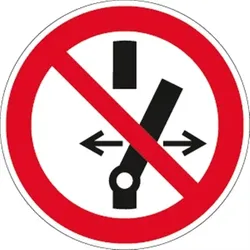 Schild Schalten verboten ISO 7010, Kunststoff, Ø 200 mm