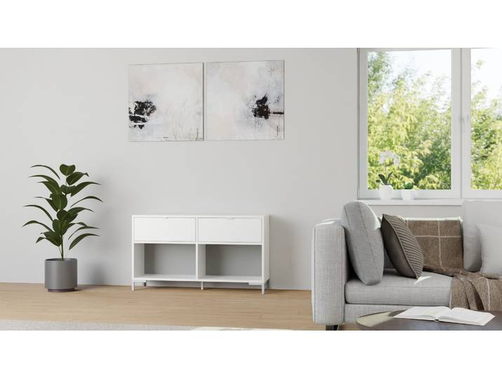 Schlichte Schubladenkommode MDF Beschichtet MDF Weiß matt