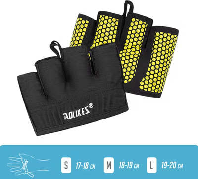Inspire Curations AOLIKES Half Finger Gym Gloves Breathable Weight Lifting Gloves For CrossFit, Fitness & Strength Training yellow s