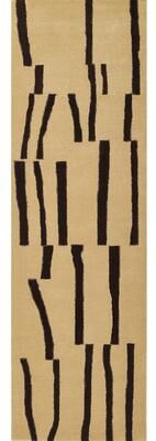 Momeni Simba Geometric Ivory Abstract Stripe Wool Area Rug