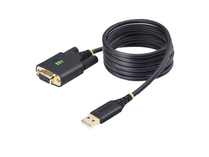 StarTech.com Câble Série Null Modem vers USB de 2m, Rétention COM, FTDI, USB-A vers DB9 RS232, Câble Adaptateur USB DB9, Vis/Écrous DB9 Interchangeabl