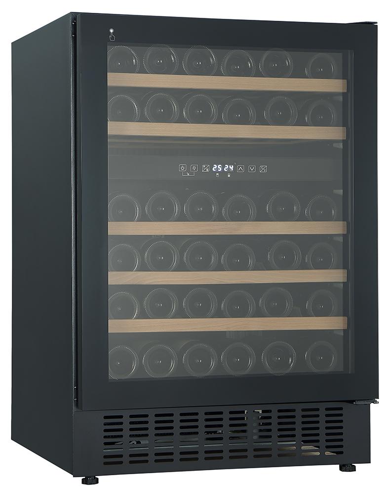 Wolkenstein UWTS129-46ED, Weinkühler mit Kompressor, Integriert, 46 Flasche(n), G, Innenbeleuchtung, Schwarz