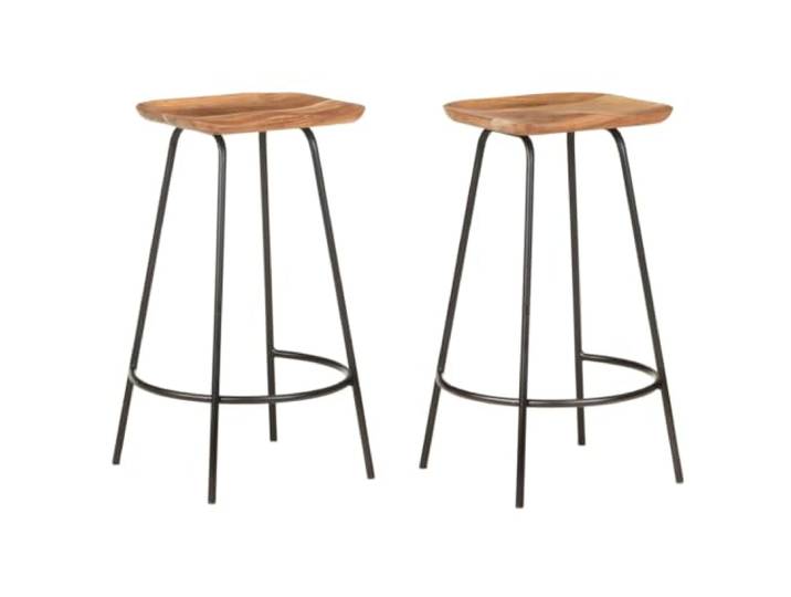 NLQMSU Barhocker, 2 Stück, aus massivem Akazienholz, mit Fußstütze Langlebiges Hartholz, einzigartige Körnung, 110 kg Unterstützung, natürliches Design, Theke und Küche, täglicher Gebrauch