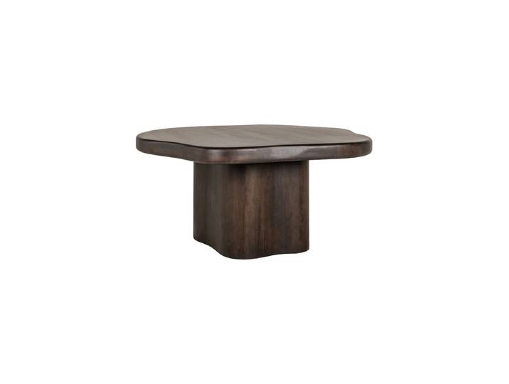 Massivholz Design Esstisch „Sherman“ mit organischer Form, 152 x 152 cm Dunkelbraun Richmond Interiors