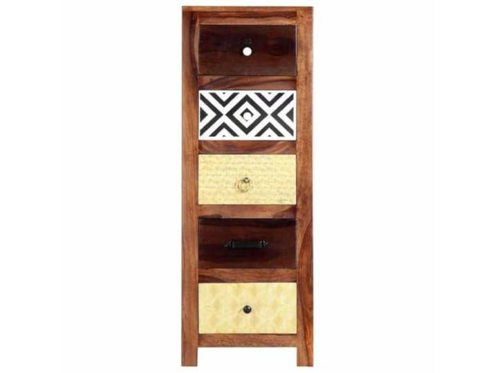 Beistellschrank 40x30x110 cm Massivholz Akazie Kommode, Nachtschrank, Schubladenschrank, 5 Schubladen, Vintage-Charme, edles Finish, einfache Montage