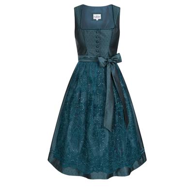Dirndl NÜBLER "Midi Dirndl Kerala", Damen, Gr. 36, EURO, blau, Obermaterial: 100% Polyester PES., Kleider, Topseller