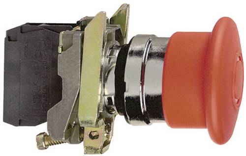 Schneider Electric XB4BS8445 Pilztaster Frontring Metall, mit NOT-Aus-Schalter, rund, rückstellbar 120 V/AC 6A 1 Öffner