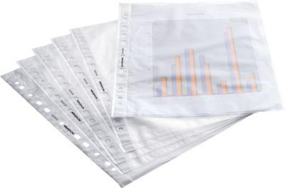 Schäfer Shop Select Prospekthülle Standard, DIN A4, oben offen, 0,05 mm, 100 Stück, klar, genarbt