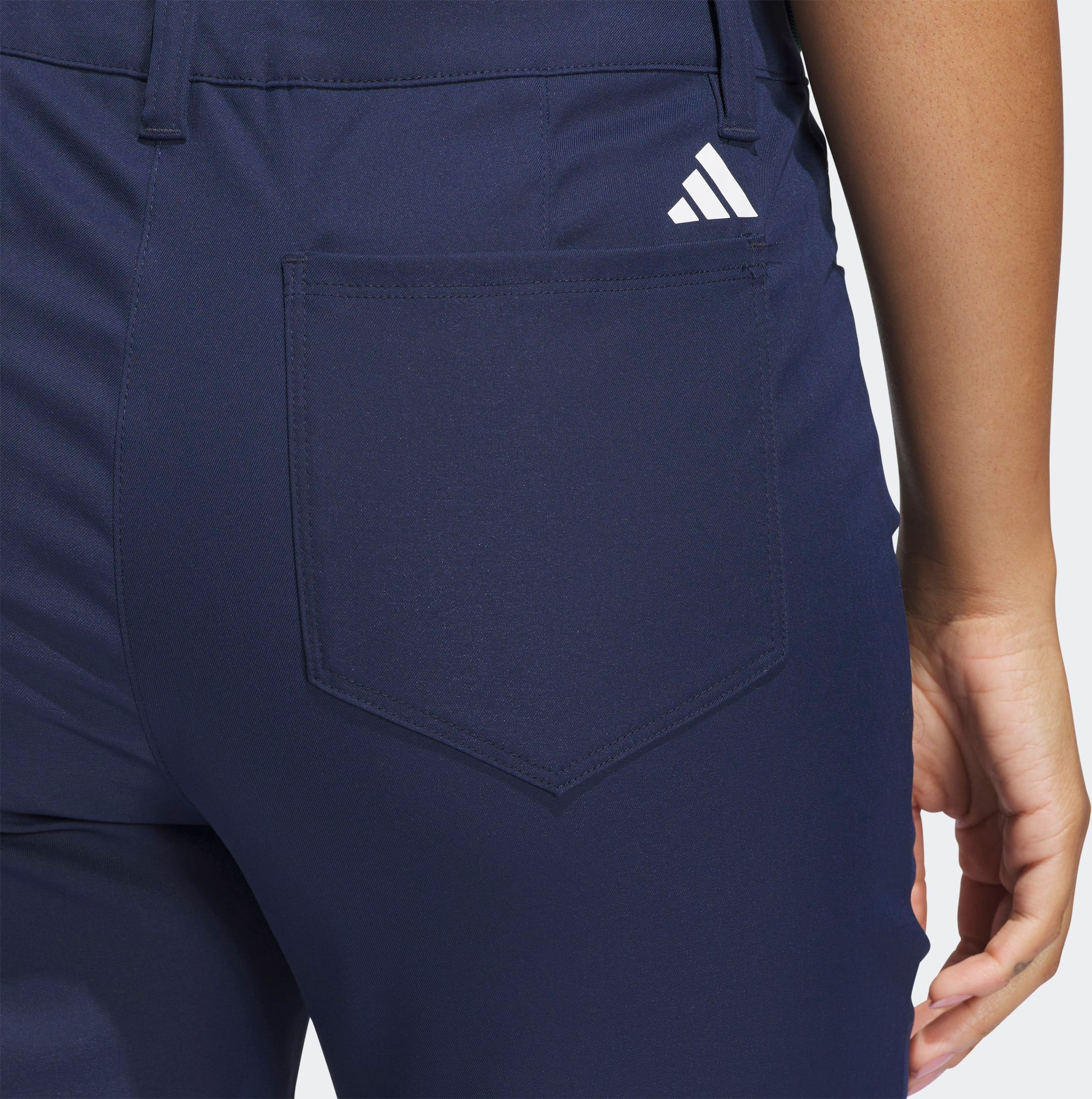 Golfhose ADIDAS PERFORMANCE "ULTIMATE365 TWISTWEAVE FIVE-POCKET", Damen, Gr. 36, K-Gr, blau (conavy k, gr, kurz, gr.), Obermaterial: 100% Polyester, Hosen Golfhose conavy k, gr, kurz, gr. 36, K-Gr