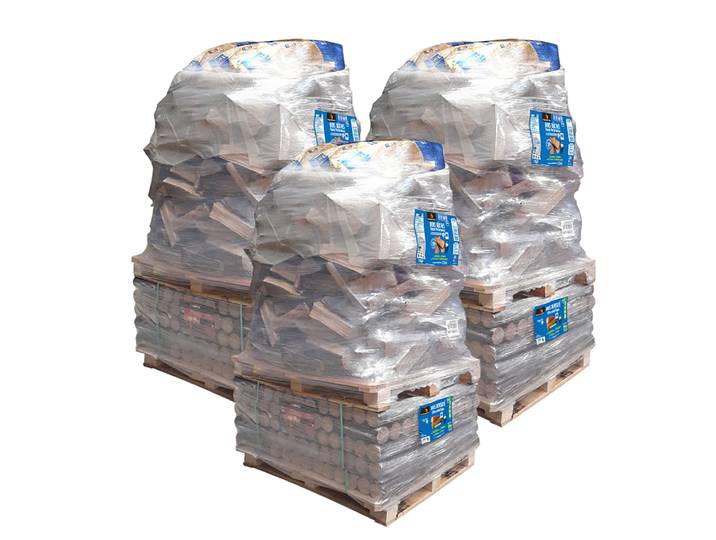 Lot de 3 Packs Découverte Woodstock - Bois bûches, bois densifié et allumage