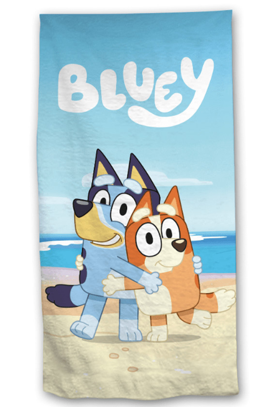 Bluey strandlaken voor kinderen, blauw, 70 x 140 cm