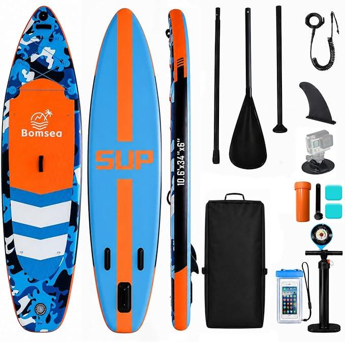 Sup Board,Paddle Board für Stand-up Paddling, Paddleboard, Stand-up Paddling Board, Doppel Paddel für SUP, Aufblasbare Boards für Wassersport,2 Personen Sitzplätze