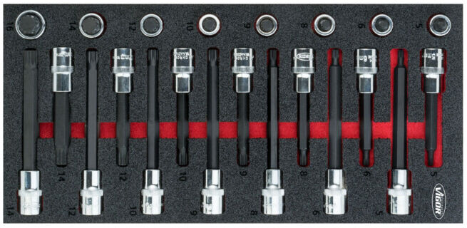 VIGOR Jeu d'embouts tournevis à empreinte multiple V5091, 22 outils (V5091)