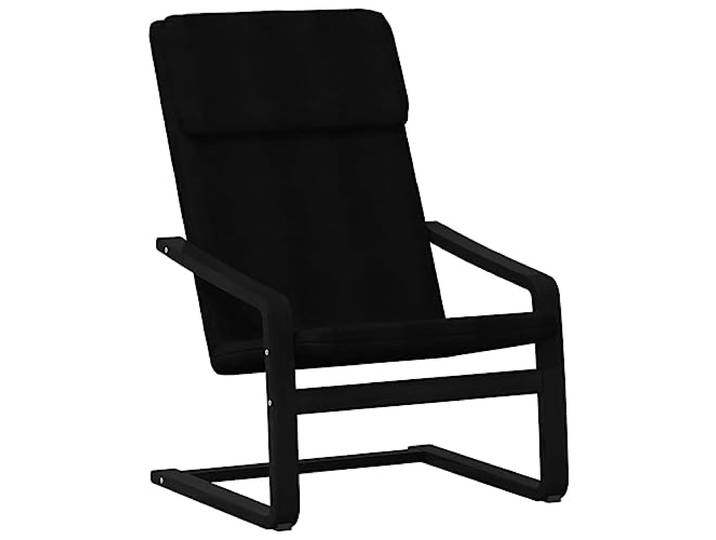 Relaxsessel Schwarz Stoff Massives Birkenholz Gestell,atmungsaktiver Stoff,dick gepolstert,maximal 110 kg