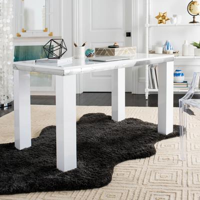 SAFAVIEH Enos 47.24-Inch Iron Desk, White, Modern