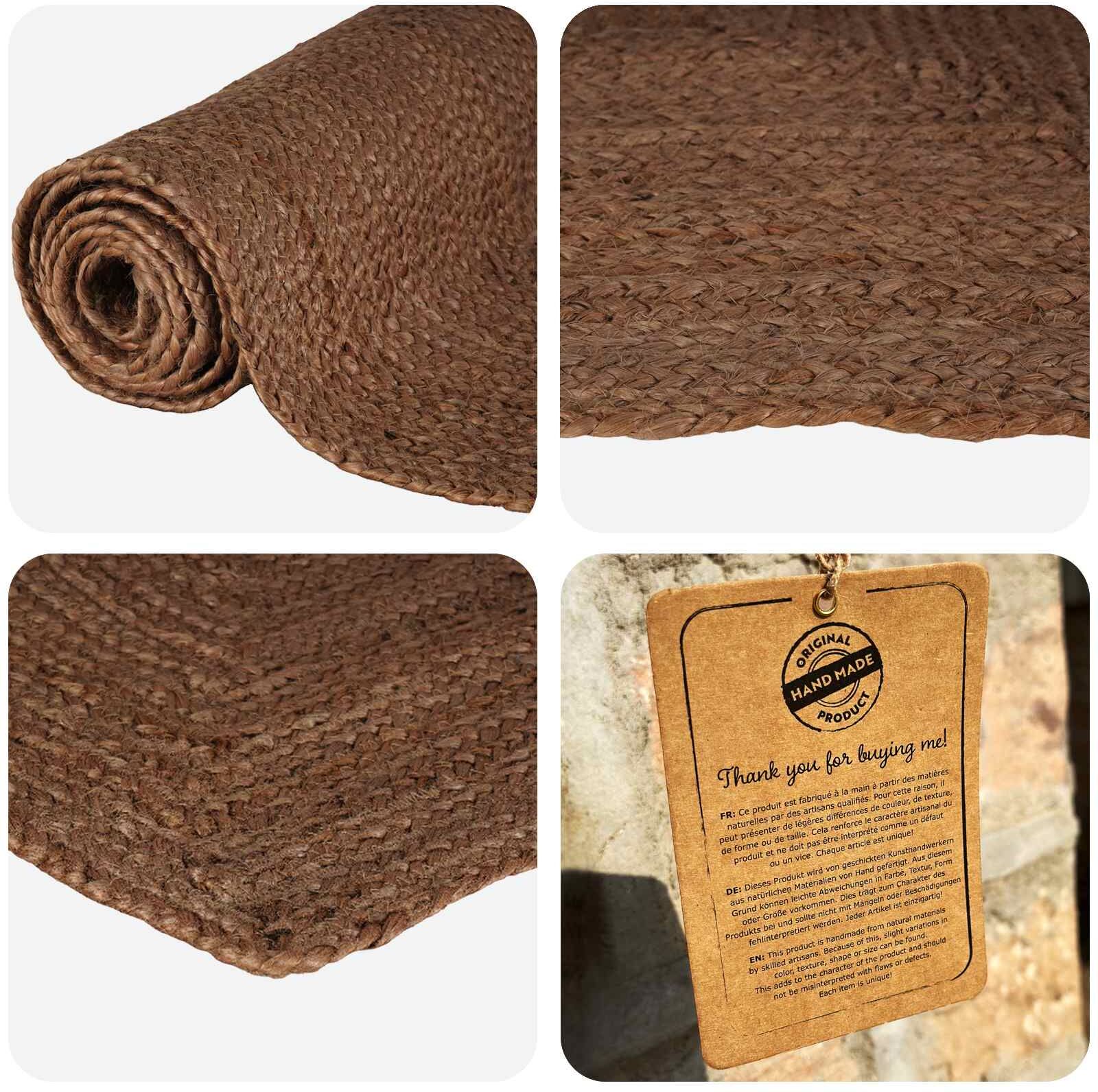 vidaXL Tapis de zone Gris 80 x 250 cm Jute