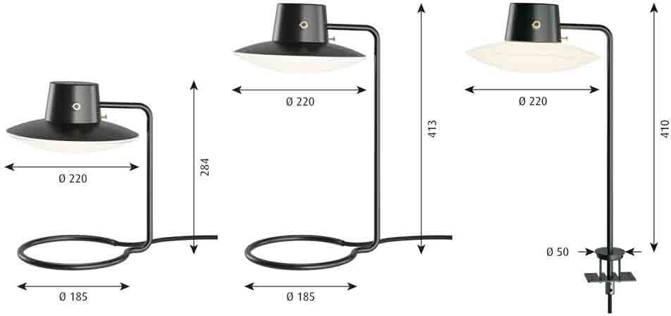 Louis Poulsen AJ Oxford Tischleuchte (mini, mit Metalloberschirm) mini, mit Metalloberschirm