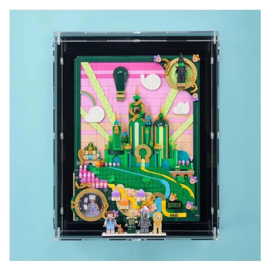 iDisplayit Acryl-Wand-Display für LEGO 75685 Emerald City Wandkunst (Mit schwarzem Hintergrund) (QWC301237-BLK)